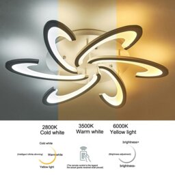 Rackhams 73cm Dia. Modern LED Ceiling Light Acrylic Petal Pendant Lights - thumbnail 2