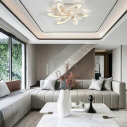 Rackhams 73cm Dia. Modern LED Ceiling Light Acrylic Petal Pendant Lights