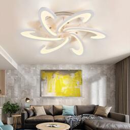 Rackhams 73cm Dia. Modern LED Ceiling Light Acrylic Petal Pendant Lights - thumbnail 4