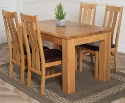Rackhams Dakota Small Oak Dining Table with Princeton Oak Chairs - Natural Oak - 6 chairs - thumbnail 2
