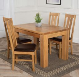 Rackhams Dakota Small Oak Dining Table with Princeton Oak Chairs - Natural Oak - 6 chairs - thumbnail 3