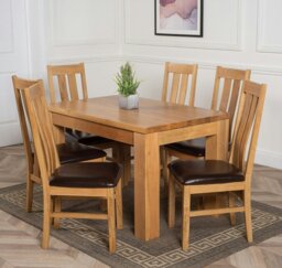 Rackhams Dakota Small Oak Dining Table with Princeton Oak Chairs - Natural Oak - 6 chairs - thumbnail 5