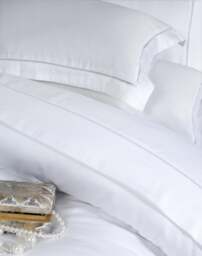 Rackhams 1000 Thread Count Luxury Bedding Hotel Quality Duvet Cover - White - Double - Duvet Cover - thumbnail 3