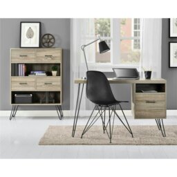 Rackhams Landon Bookcase with 4 Drawers Grey Oak Look - Grey - thumbnail 3