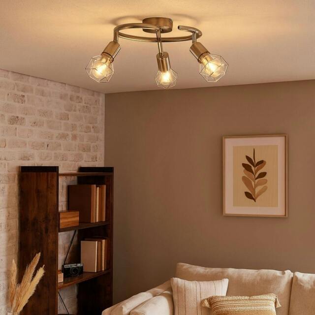 Rackhams Arrigo 3 Light Satin Nickel Flush Ceiling Light - image 1