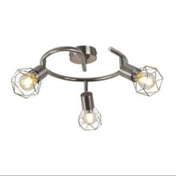 Rackhams Arrigo 3 Light Satin Nickel Flush Ceiling Light - thumbnail 2