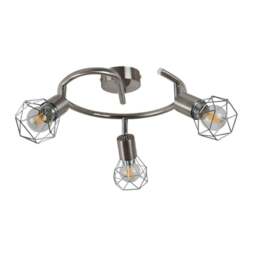 Rackhams Arrigo 3 Light Satin Nickel Flush Ceiling Light - thumbnail 3