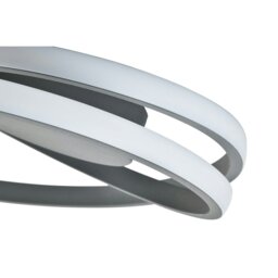 Rackhams Modern Single Loop Strip Flush LED Powered Ceiling Light Fitting in Matt Grey - thumbnail 3