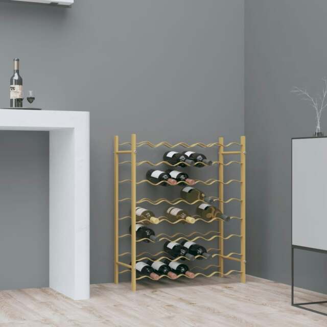Rackhams Wine Rack for 48 Bottles Gold Metal