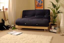 Rackhams Wooden Futon sofa bed frame with a Standard Mattress - Chocolate - 4ft6 - thumbnail 6