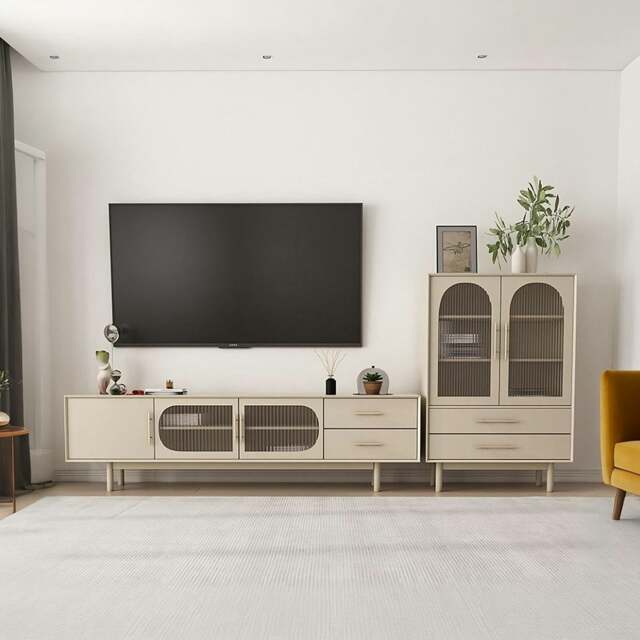 Rackhams Isabella TV Stand, Glass Door - 200cm - No - image 1