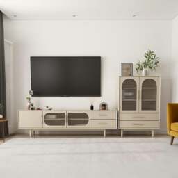 Rackhams Isabella TV Stand, Glass Door - 200cm - No - thumbnail 1