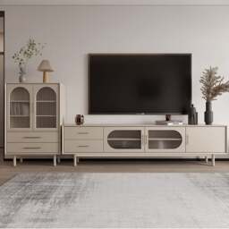 Rackhams Isabella TV Stand, Glass Door - 200cm - No - thumbnail 4