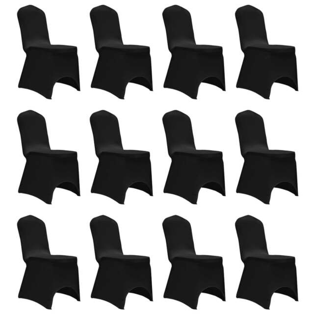 Rackhams Chair Cover Stretch Black 12 pcs