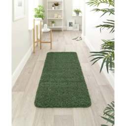 Rackhams Washable Forest Green Shaggy Rug - 67X300 cm - thumbnail 4