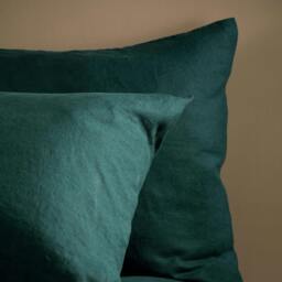 Rackhams Dark Emerald French Linen Pillowcases - Standard - 4 Pack - Oxford - thumbnail 2
