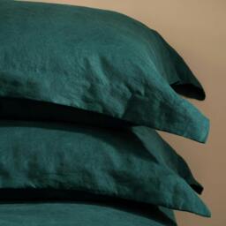 Rackhams Dark Emerald French Linen Pillowcases - Standard - 4 Pack - Oxford - thumbnail 4