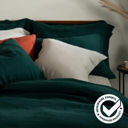 Rackhams Dark Emerald French Linen Pillowcases - Standard - 4 Pack - Oxford - thumbnail 6