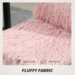 Rackhams Armless Makeup Vanity Chair, Swivel Computer Chair, Pink - White - Yes - Office Chair - thumbnail 4