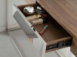 Rackhams Rectangular Walnut and Chromed Steel Console Table 3111 - thumbnail 5