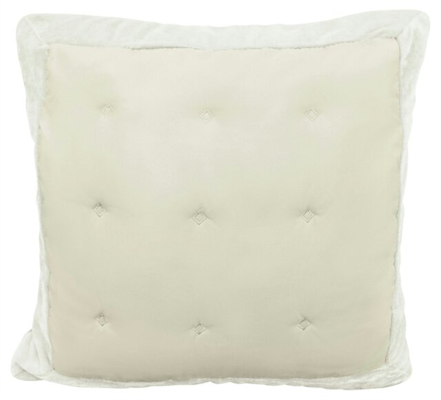 Rackhams Modern Velvet Edge Cushion - 43cm x 43cm - Cream - image 1