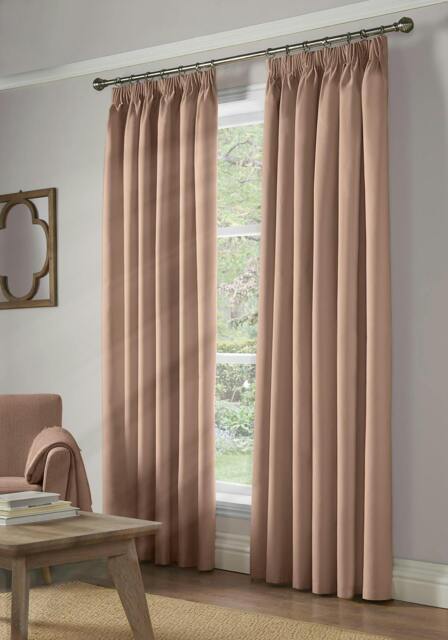 Rackhams Pencil Pleat Blackout Curtains - Pink - 168cm width x 183cm drop - image 1