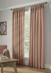 Rackhams Pencil Pleat Blackout Curtains - Pink - 168cm width x 183cm drop - thumbnail 1