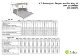 Rackhams Rectangular Pergola and Decking Kit With Balustrades V.3 - Natural (Light Green) - 2.4m x 3.6m - thumbnail 5