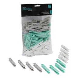 Rackhams Plastic Peg Basket, Grey with 100 Strong Hold Plastic Pegs, Aqua - thumbnail 6