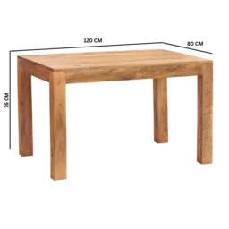 Rackhams Logan Light Mango Small Dining Table 4ft (120cm) - Wood - 120CM X 80CM X 76CM  (LXDXH) - Dining Table - thumbnail 5
