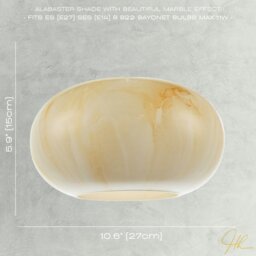 Rackhams Amber Tinted Alabaster Glass Pendant Shade with Marble Effect Finish - thumbnail 6