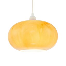 Rackhams Amber Tinted Alabaster Glass Pendant Shade with Marble Effect Finish - thumbnail 2
