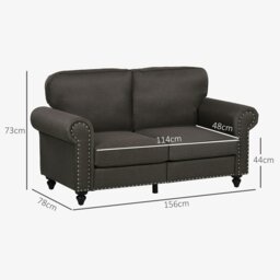 Rackhams 2 Seater Sofa for Living Room, with Nailhead Trim - thumbnail 4