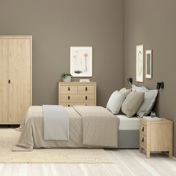 Rackhams Barcelona Bedside Table 2 Drawers in Jackson Hickory Oak - Brown - Manufactured wood - 1 - thumbnail 6