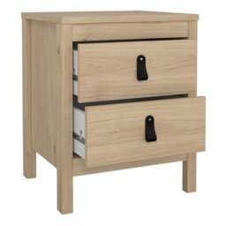 Rackhams Barcelona Bedside Table 2 Drawers in Jackson Hickory Oak - Brown - Manufactured wood - 1 - thumbnail 5