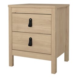 Rackhams Barcelona Bedside Table 2 Drawers in Jackson Hickory Oak - Brown - Manufactured wood - 1 - thumbnail 3