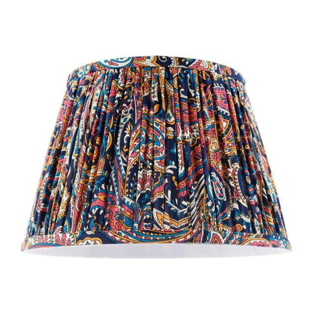 Rackhams Colourful Pleated Cotton Fabric Lamp Shade with Ornate Floral Design - image 1