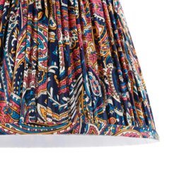 Rackhams Colourful Pleated Cotton Fabric Lamp Shade with Ornate Floral Design - thumbnail 4