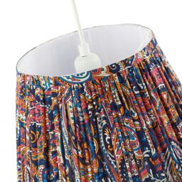 Rackhams Colourful Pleated Cotton Fabric Lamp Shade with Ornate Floral Design - thumbnail 5