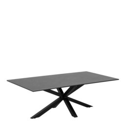 Rackhams Heaven Ceramic Coffee Table in Black - 1 - Base Steel Matt Black Rough Powder Coated - Black - thumbnail 2