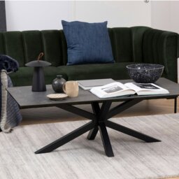 Rackhams Heaven Ceramic Coffee Table in Black - 1 - Base Steel Matt Black Rough Powder Coated - Black