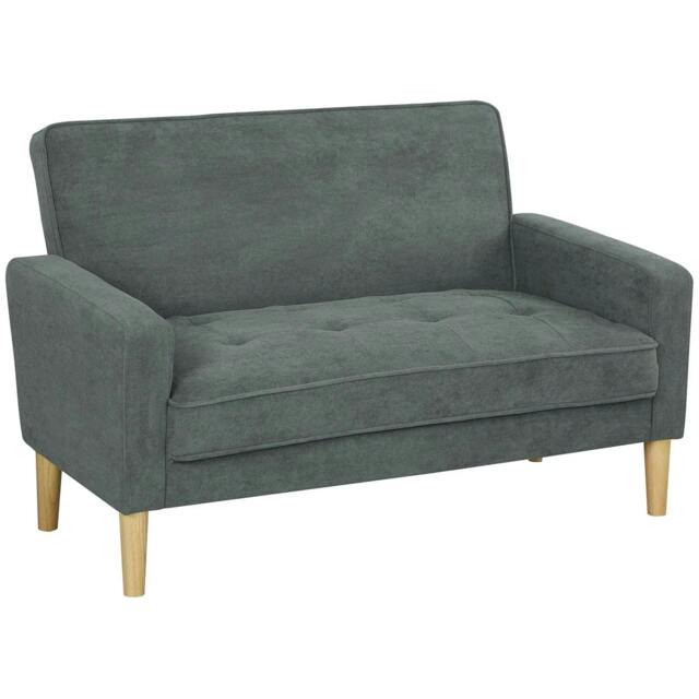 Rackhams Two-Seater Velvet-Feel Sofa - Grey