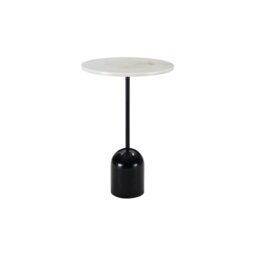 Rackhams Thyme Lamp Table - Black Marble & White Marble - Black Marble & White Marble
