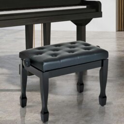 Rackhams Faux Leather Piano Stool Height Adjustable Seat Keyboard Bench - thumbnail 1