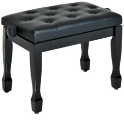 Rackhams Faux Leather Piano Stool Height Adjustable Seat Keyboard Bench - thumbnail 2