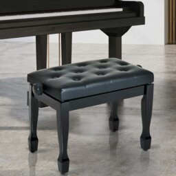 Rackhams Faux Leather Piano Stool Height Adjustable Seat Keyboard Bench - thumbnail 3