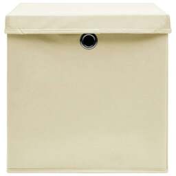 Rackhams Storage Boxes with Covers 4 pcs 28x28x28 cm Cream - thumbnail 4