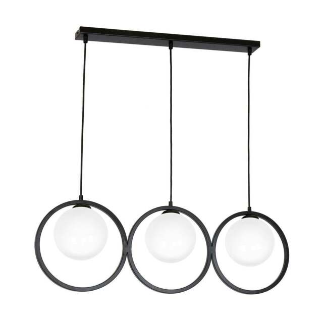 Rackhams Boston Pendant Lamp Hand Made From Black Metal And White Glass - image 1