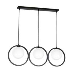 Rackhams Boston Pendant Lamp Hand Made From Black Metal And White Glass