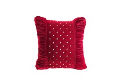 Rackhams Stunning Velvet Pleat With Crusted Gem Detail Cushion - 43cm x 43cm - Studded